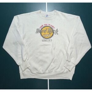Vintage Hard Rock Cafe Honolulu Hawaii Crewneck‎ Sweatshirt Size L Made In USA